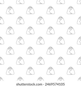 Patrón sin costuras con onigiri para impresión decorativa, papel de embalaje, menú, Fondo de pantalla y tela