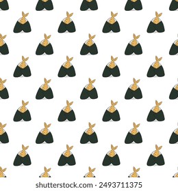 Seamless pattern with onigiri for decorative print, wrapping paper, menu, wallpaper and fabric