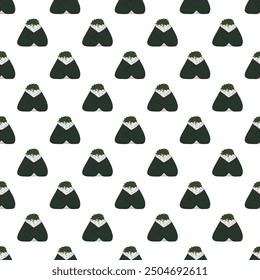 Seamless pattern with onigiri for decorative print, wrapping paper, menu, wallpaper and fabric