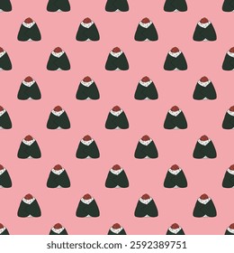 Seamless pattern with onigiri for decorative print, wrapping paper, menu, wallpaper and fabric