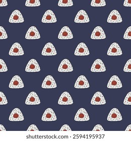 Seamless pattern with onigiri for decorative print, wrapping paper, menu, wallpaper and fabric