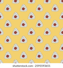 Seamless pattern with onigiri for decorative print, wrapping paper, menu, wallpaper and fabric