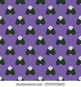Seamless pattern with onigiri for decorative print, wrapping paper, menu, wallpaper and fabric