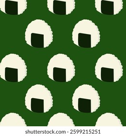Seamless pattern with onigiri for decorative print, wrapping paper, menu, wallpaper and fabric