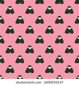 Seamless pattern with onigiri for decorative print, wrapping paper, menu, wallpaper and fabric