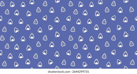 Seamless pattern with onigiri on purple background for decorative print, wrapping paper, menu, wallpaper and fabric