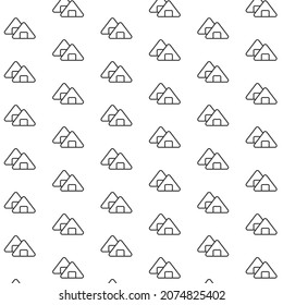 Seamless pattern of onigiri in white background with mini doodle (icon). Vector Illustration