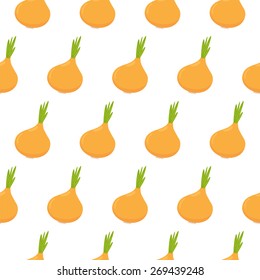 Seamless pattern with onion. Vector illustration