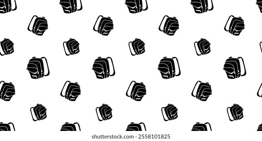 Seamless pattern with open backpack silhouette vector