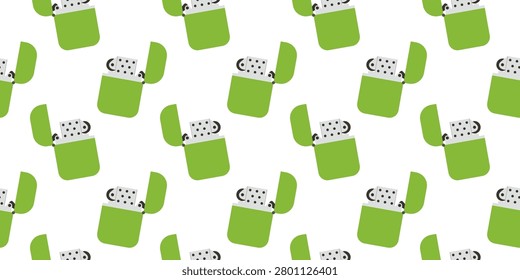Seamless pattern with open metal lighters smoking accessories texture.