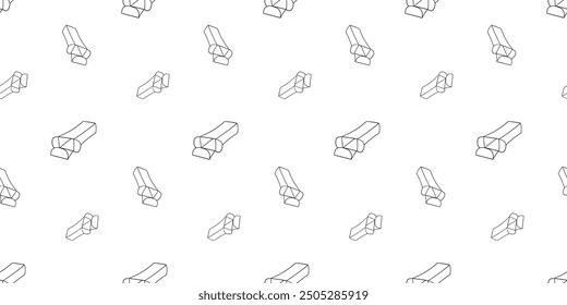 Seamless pattern with open packaging box hand drawn doodle outline vector