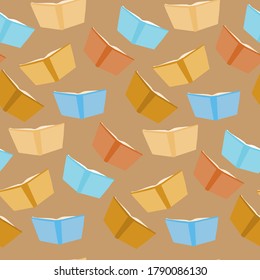 seamless pattern with opened books