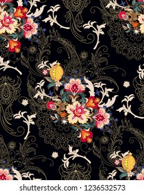 Seamless pattern with openwork bunches