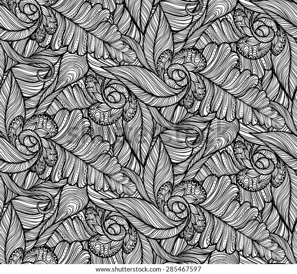Seamless Pattern Openwork Floral Motifs Swirls Stock Vector (Royalty ...
