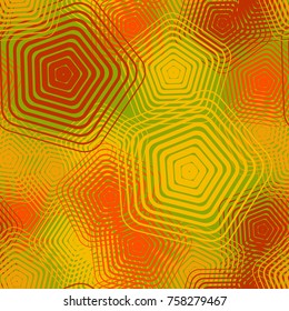 Seamless pattern of openwork rounded pentagons. Fashionable camouflage.