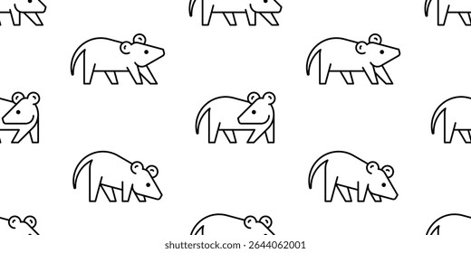 Padrão contínuo com logotipo Opossum. isolado no fundo branco