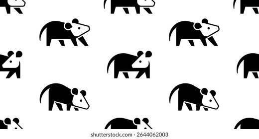 Padrão contínuo com logotipo Opossum. isolado no fundo branco