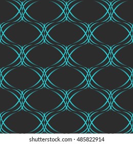 Seamless Pattern with Optical Illusion, Lines Textures, Colorful Wallpapers, Perfect Ornament, Dark Backgrounds with Light Blue Lines