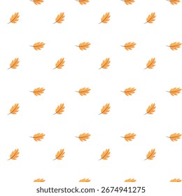 Patrón sin fisuras de hojas naranjas de otoño dispuestas en diagonal en un diseño repetitivo. Ideal para diseños de temporada, textiles o fondos digitales con temática de otoño.