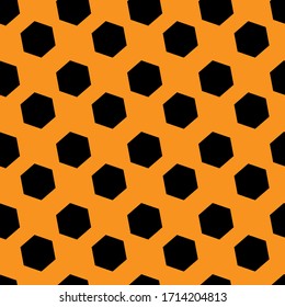 Seamless pattern. Orange  background with black polygon . Vector illustration.