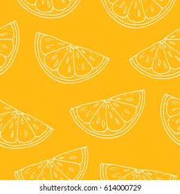 seamless pattern. orange background. citrus.