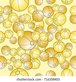 Seamless pattern. Orange balls on a yellow background