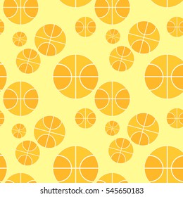 seamless pattern orange  basketball ball sport .vector illustration