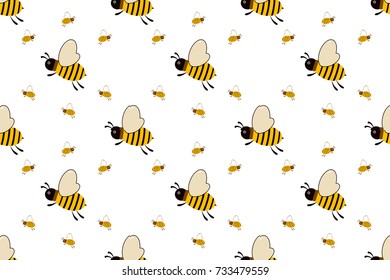 Seamless pattern with orange bees vector illustration . For the packaging of creams, cosmetics, food, bee venom to treat. Wrap bee products, fashion textile, covers smartphones on honey bee