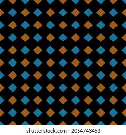 seamless pattern. the orange blue straight line of square geometry. isolated on a black background. vector illustration