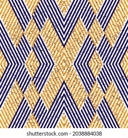 Seamless pattern with orange and blue stripes. Seamless vector illustration eps 10.