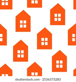 Patrón sin fisuras con la casa boho naranja