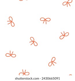 Seamless pattern with orange bow