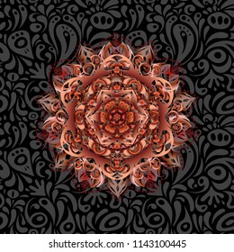 Seamless pattern with orange, brown and red elements. Good for Christmas cards, decoration, menus, web, banners and designs related to wine and holidays. Vector illustration.