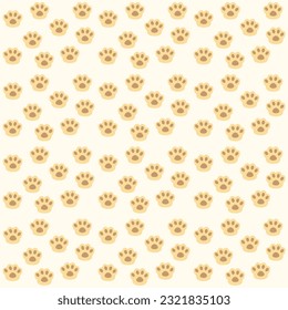 seamless pattern, orange cat feet