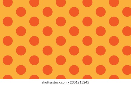 Patrón sin foco con círculos anaranjados, fondo vectorial de Halloween.