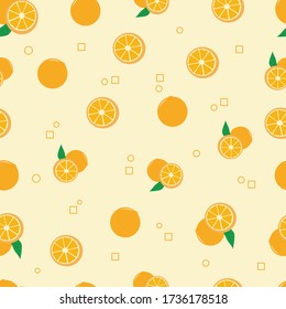 Seamless pattern of Orange, citrus. Summer and tropical. Collection Vector texture illustration. Flat design background. Colorful wallpaper vector. Good for printing