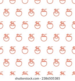 Seamless pattern with orange coconut drink