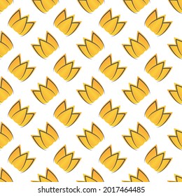 Seamless pattern with orange flower for textures, textiles and simple backgrounds. Scalable vector graphics
