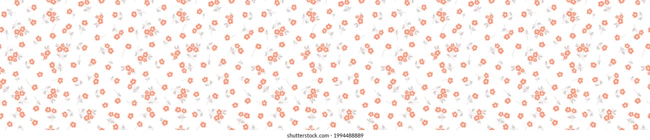 Seamless pattern with orange flowers