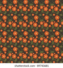 seamless pattern of orange flowers