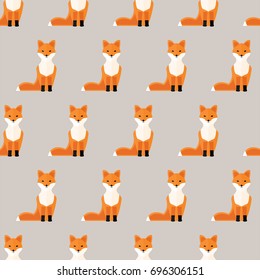 seamless pattern of orange foxes on grey background animal beast vector wallpaper textile