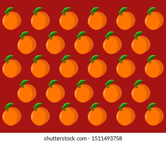 Seamless Pattern of Orange Fruit