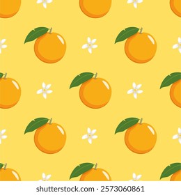 Seamless pattern with orange fruit