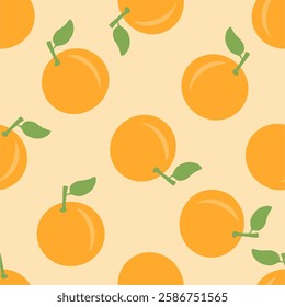 Seamless pattern with orange fruit