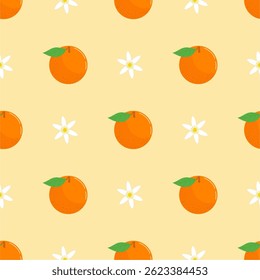 Seamless pattern with orange fruit	