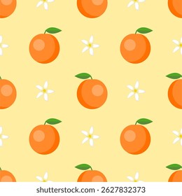 Seamless pattern with orange fruit	