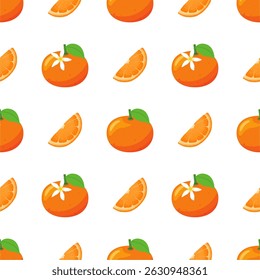 Seamless pattern with orange fruit	
