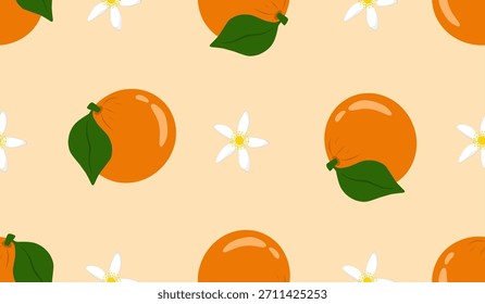 Patrón sin fisuras con fruta naranja 
