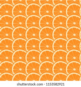Seamless pattern orange fruit. Orange juicy background. Vector illustration. 