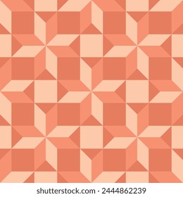 Seamless pattern with orange geometric shapes